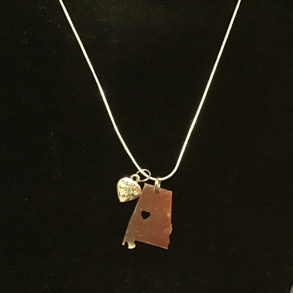 Alabama state silver 925 chain necklace charms